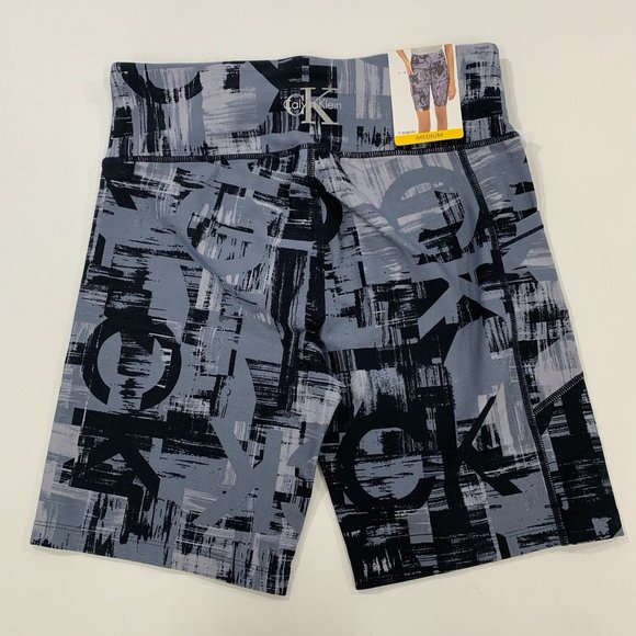 Calvin Klein Women's M Shorts Logo 7" inseam Bike Short Gray Black M - Picture 4 of 11